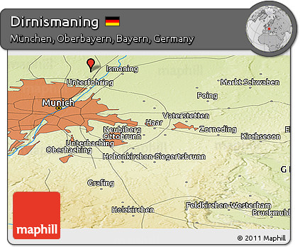 Physical Panoramic Map of Dirnismaning