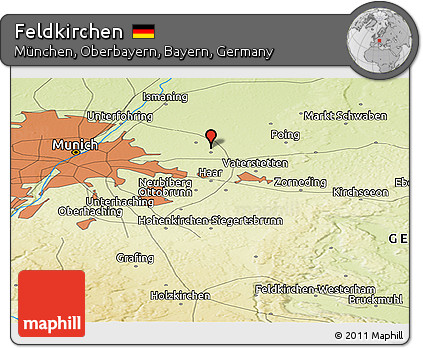 Physical Panoramic Map of Feldkirchen