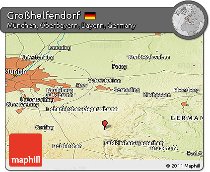 Physical Panoramic Map of Großhelfendorf