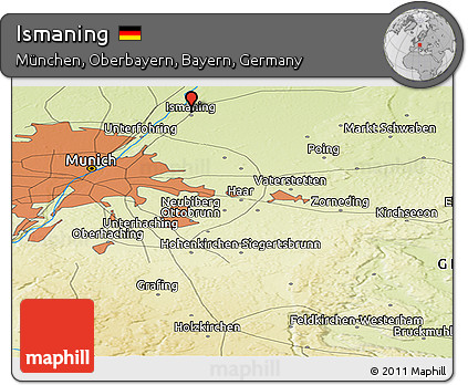 Physical Panoramic Map of Ismaning