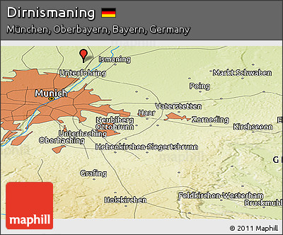 Physical Panoramic Map of Dirnismaning