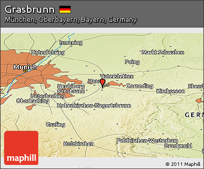 Physical Panoramic Map of Grasbrunn