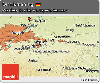 Physical Panoramic Map of Dirnismaning