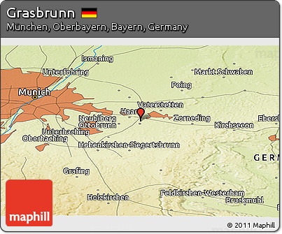 Physical Panoramic Map of Grasbrunn