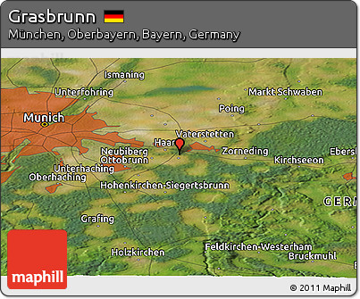 Satellite Panoramic Map of Grasbrunn