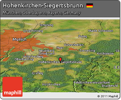 Satellite Panoramic Map of Höhenkirchen-Siegertsbrunn