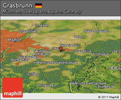 Satellite Panoramic Map of Grasbrunn