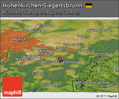 Satellite Panoramic Map of Höhenkirchen-Siegertsbrunn