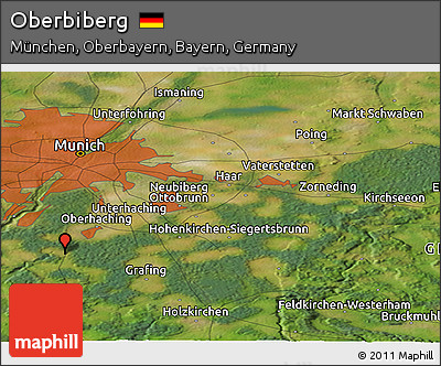 Satellite Panoramic Map of Oberbiberg