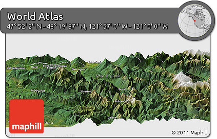 Satellite Panoramic Map of the Area around 48° 5' 50" N, 121° 28' 29" W