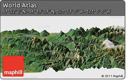 Satellite Panoramic Map of the Area around 48° 5' 50" N, 121° 28' 29" W