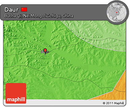 Political 3D Map of Daur