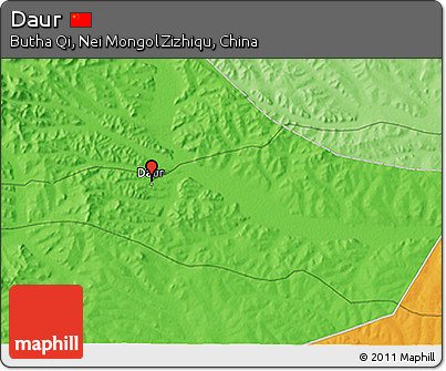 Political 3D Map of Daur