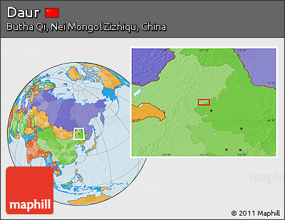Political Location Map of Daur