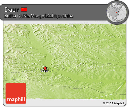 Physical Panoramic Map of Daur