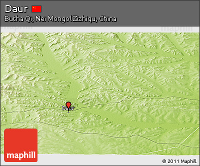 Physical Panoramic Map of Daur