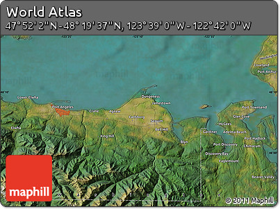 Satellite Map of the Area around 48° 5' 50" N, 123° 10' 30" W