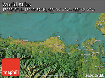 Satellite Map of the Area around 48° 5' 50" N, 123° 10' 30" W