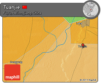 Political 3D Map of Tuanjie