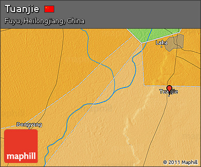 Political 3D Map of Tuanjie