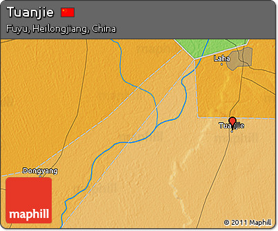 Political 3D Map of Tuanjie