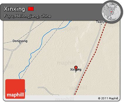Shaded Relief 3D Map of Xinxing
