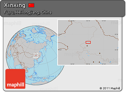 Gray Location Map of Xinxing