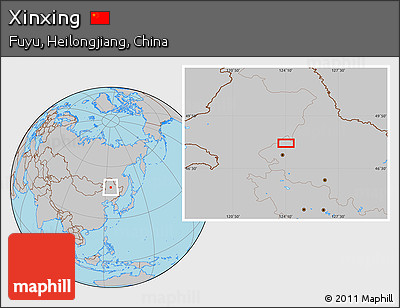 Gray Location Map of Xinxing