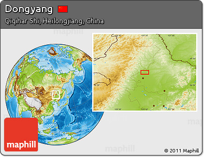 Physical Location Map of Dongyang