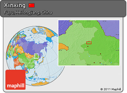 Political Location Map of Xinxing