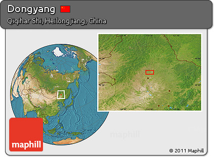 Satellite Location Map of Dongyang