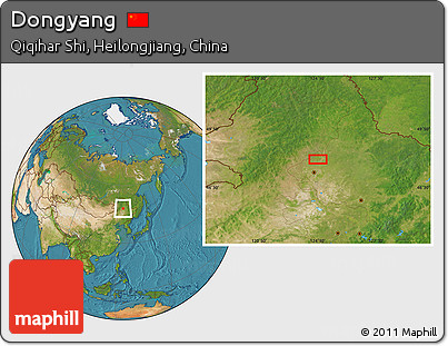Satellite Location Map of Dongyang