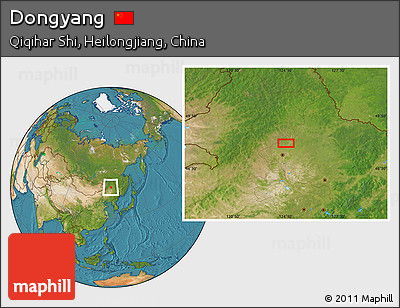 Satellite Location Map of Dongyang