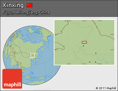 Savanna Style Location Map of Xinxing