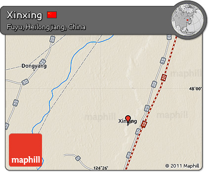 Shaded Relief Map of Xinxing