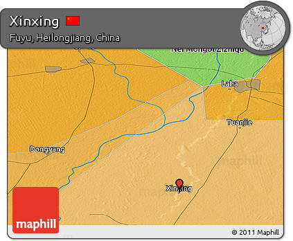 Political Panoramic Map of Xinxing
