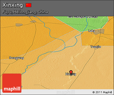 Political Panoramic Map of Xinxing