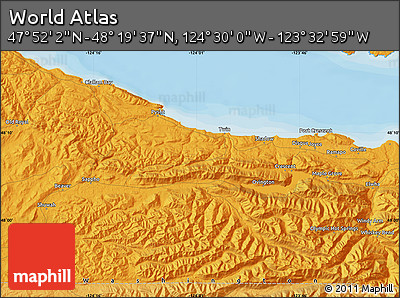 Political Map of the Area around 48° 5' 50" N, 124° 1' 30" W