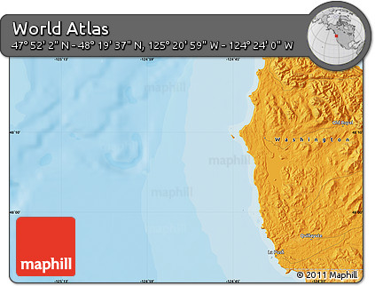 Political Map of the Area around 48° 5' 50" N, 124° 52' 30" W