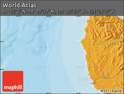 Political Map of the Area around 48° 5' 50" N, 124° 52' 30" W