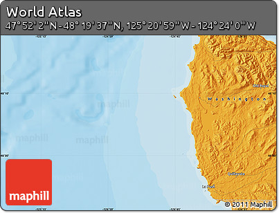 Political Map of the Area around 48° 5' 50" N, 124° 52' 30" W