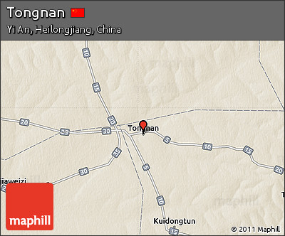 Shaded Relief Map of Tongnan