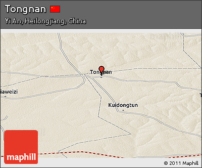 Shaded Relief Panoramic Map of Tongnan