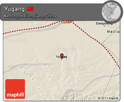 Shaded Relief 3D Map of Yugang