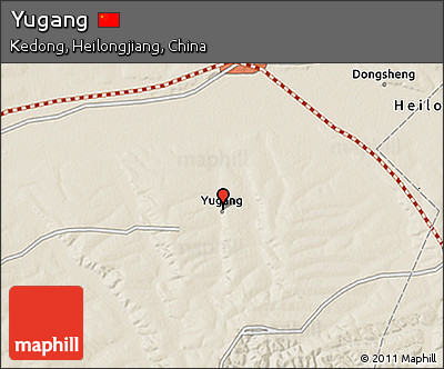 Shaded Relief 3D Map of Yugang