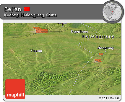 Satellite Panoramic Map of Bei'an