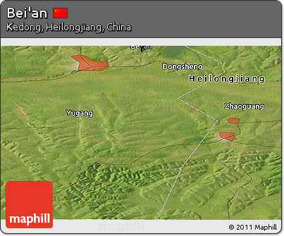 Satellite Panoramic Map of Bei'an