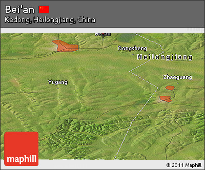 Satellite Panoramic Map of Bei'an