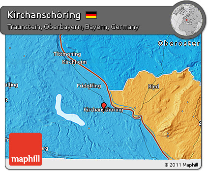 Political 3D Map of Kirchanschöring