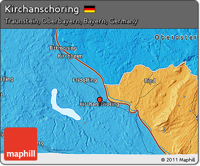 Political 3D Map of Kirchanschöring